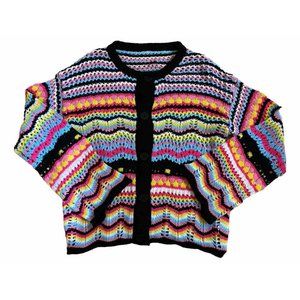 GYK Open Knit Summer Sweater Multicolor XL Layer Swim Cover